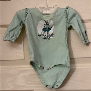 Carhartt Light Green baby Bodysuit with Ruffles on Sleeve